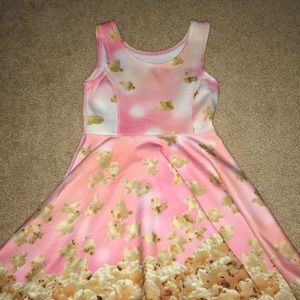 Popcorn design pink sleeveless dress